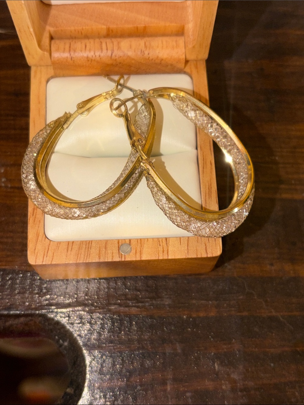 Gold-Tone Textured Hoop Earrings - Women Jewelry